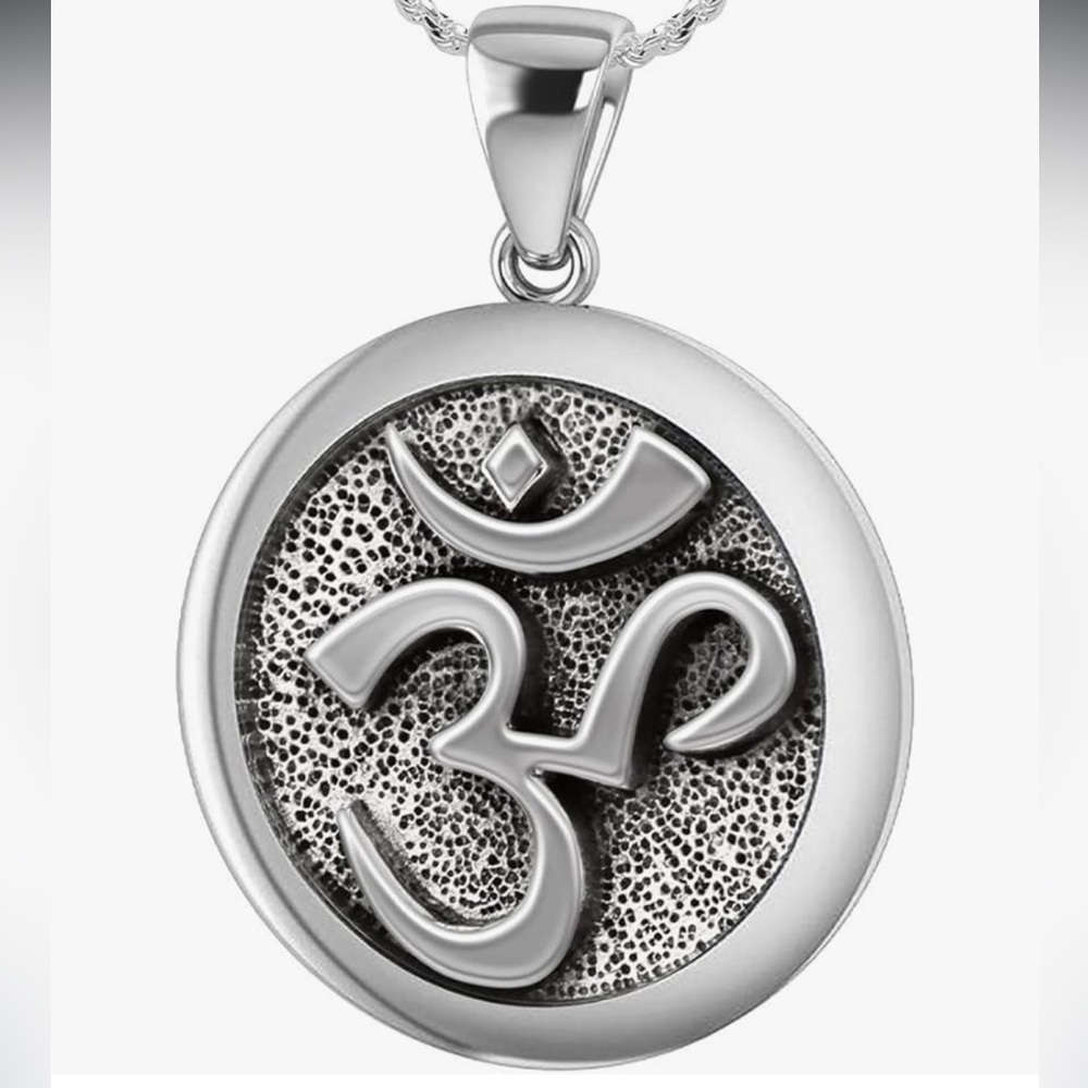 Jewels unisex 925 Sterling Silver Hindu Yoga Meditation Om Aum Symbol Medal